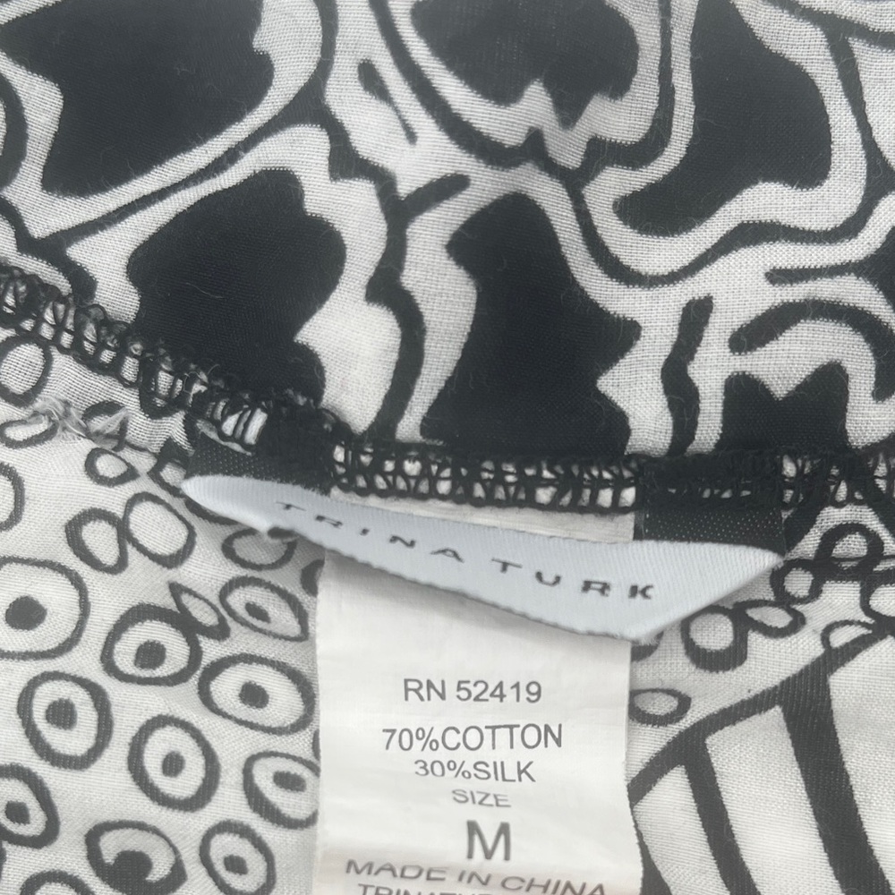 Trina Turk Cotton and Silk Sheer Tunic - Size Medium - Picture 4 of 12